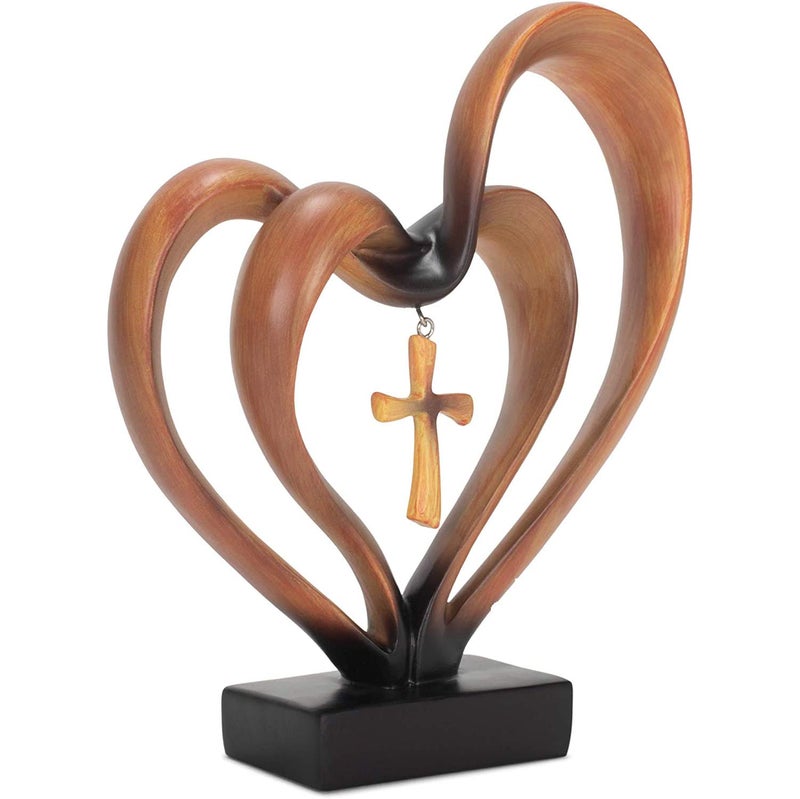 Dicksons Marriage Takes Three 8.5 x 9.5 Resin Stone Pedestal Table Top Decoration (Brown) - Image 1